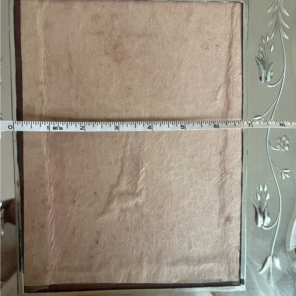 Antique or vintage from the late 1920s Etched Elegant Mirror Picture Frame - Picture 12 of 16